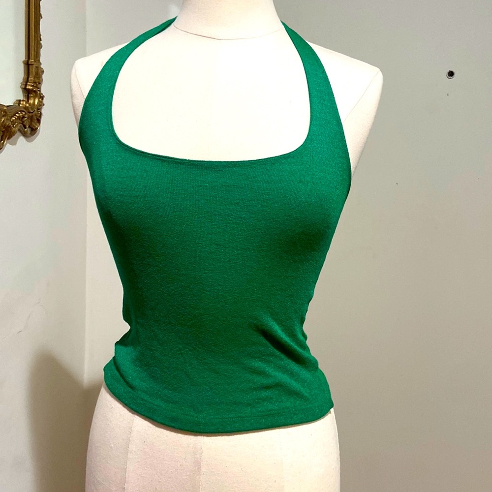 Michael Stars Kelly green shot Halter top,”One size fits Most” tag says